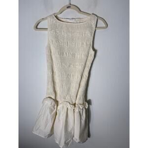 Peppermayo Off White Smocked Sleeveless Mini Dress Sz 4